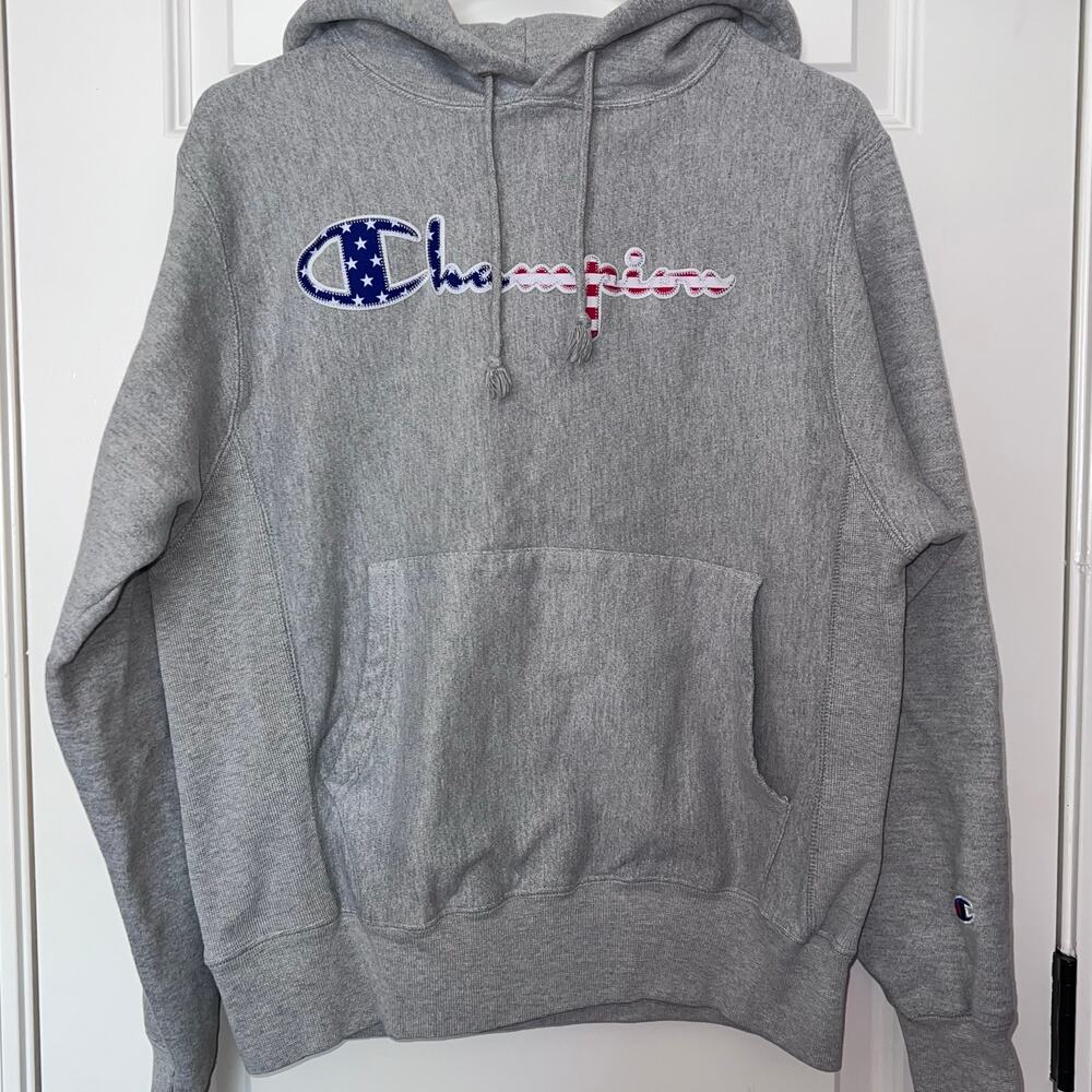 Champion Reverse Weave USA Hoodie, Men's Size S
